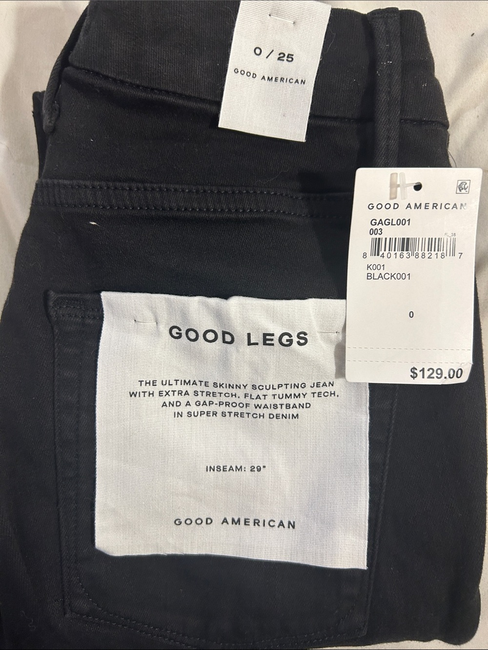 Good American Black Good Legs Skinny Jeans